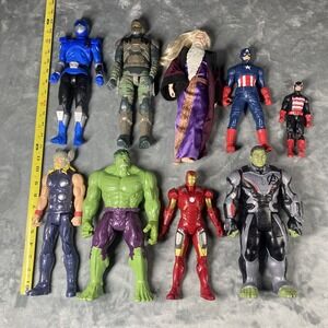 Marvel‎ Avengers & Misc.  7"-12" Inch Tall Action Figures; Lot Of 9